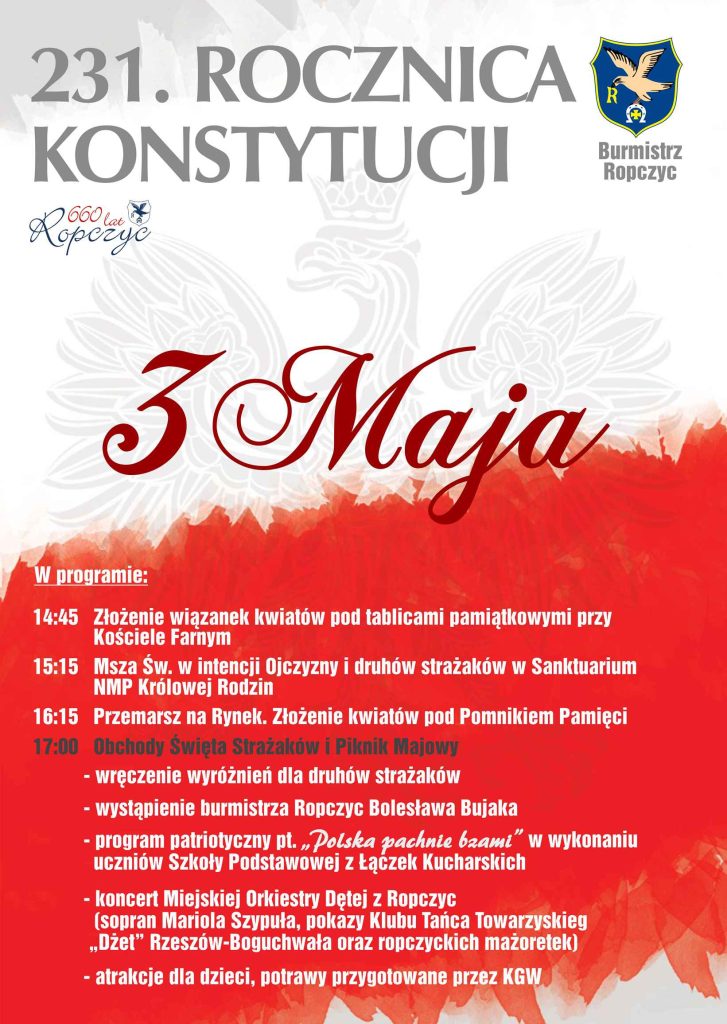 Obchody Święta 3 Maja w Ropczycach - szczegóły wydarzenia