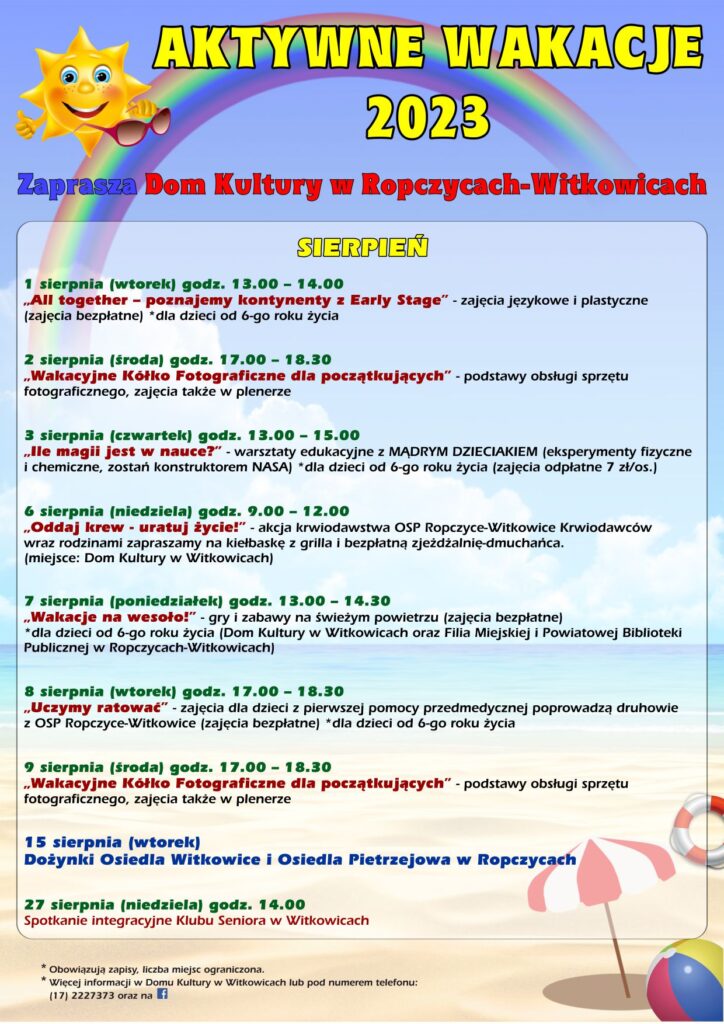 Lato w Witkowicach - plan na Sierpień
