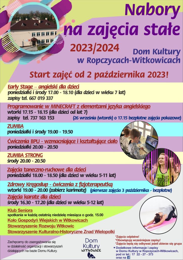 Nabory na zajęcia w Witkowicach - informacje o zapisach